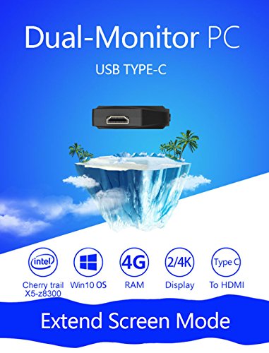 MeegoPad T08 MINI computer-Z83 Mini PC Stick Z8350 4GB/32G Win10 USB Type C (Intel Atom Cherry Trail x5-Z8350, GPU Intel Integrated HD Graphics, 4GB DDR3L, 32GB EMMC, Intel HD, Dual-Band WiFi WLAN, USB 3.0, Type C, HDMI, SD, Bluetooth, Windows 10)Set-top Box - 4