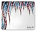 Produktbild WYICPLO 4th of July Mouse Pad, Independence Day Themed Stars and Swirled Stripes Composition, Standard Size Rectangle Non-Slip Rubber Mousepad, Red White and Navy Blue