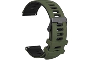 Mugust Bicolore Bracelets de Montre,Caoutchouc Silicone,Libération Rapide, Bandes de Rechange pour Homme et Femme, Boucle en Acier Inoxydable,20mm 22mm