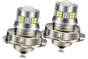 Ruiandsion 2 lampadine LED P26S per fari moto, 10-30 V, super luminose, chipset 2016 20SMD, con lente di proiezione, per fari moto, colore bianco