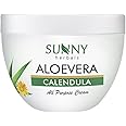 Sunny Herbals Aloevera & Calendula All Purpose Face Cream | Helps Prevent Scarring & Sunburn | Calendula Suitable For Delicate Skin | Aloevera Helps To Moisturize Skin & Gives a Healthy Glow, 250 gm