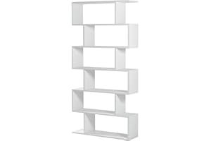HOMN LIVING Estantería Librería Bolonia Color Blanco Brillo 12 Huecos, para Salón, Comedor o Despacho, 80 cm (Ancho) 25 cm (Profundo) 192 cm (Altura)