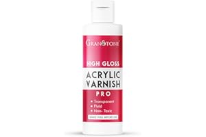 GRANOTONE Acrylic Artist's Varnish | Non-Yellowing | Non-Toxic | Anti-Crazing | High Gloss Finish | Suitable for Pro Artists, Hobby Painters & Kids | Made in India | 100 ML