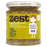pesto de albahaca para pastas  Zest Pesto De Albahaca Vegana (165g) (Paquete de 6)
