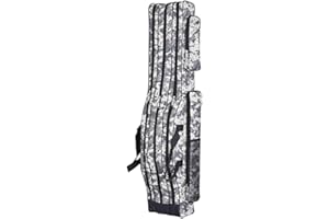 SEIWEI Borsa da Pesca Portatile Mimetica - 120 cm, Grande Capacità, Custodia per Mulinello e Attrezzi Con Esche [Grigio]