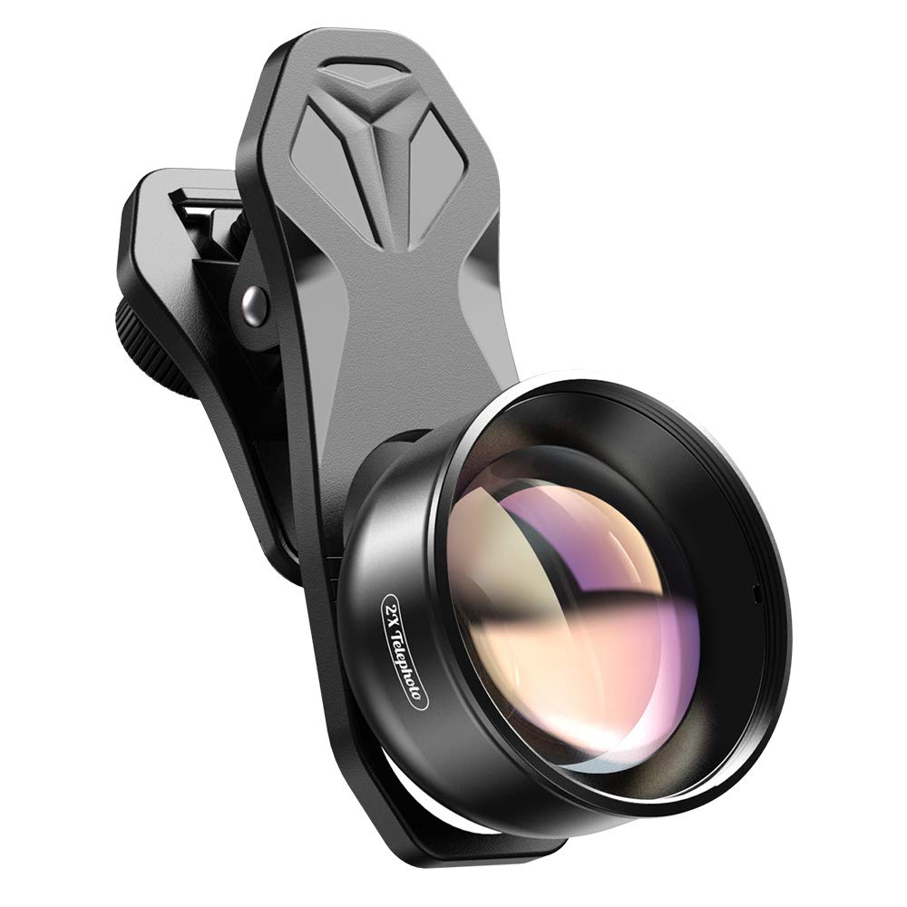 Apexel 2X MM Telephoto for Dual/Single Lens iPhone, Pixel, Samsung Galaxy Smartphones (Black)