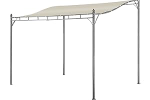 Aweather Metal Pergola 2.9x2.5m Steel Patio Gazebo,Sturdy Outdoor Garden Patio Canopy Wall Gazebo Sun Shelters for Garden, Door, Porch