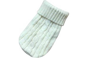 Doublehero Haustier Kleidung Herbst Winter Strickpullover Kostüm Jacke Mantel Rollkragen Warm Hundebekleidung Katze Kleiner Hunde Pulli Hemden Shirts Niedlich Haustierkleidung (M, Weiß)