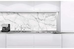 DIMEX LINE Pellicola autoadesiva per parete posteriore della cucina, colore marrone bianco, pellicola adesiva, paraspruzzi per cucina, prodotto in UE, 180 cm x 60 cm