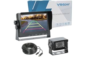 Cámara de visión trasera de VSG con resolución HD-720p de IMMEGE muy resistente, con entrada de 12 – 24 V, con 120 ° y protección IP67, extremadamente Resistente, 3 entradas de vídeo. Incluye 20 m de cable, con visión nocturna de la serie Pro-Expert