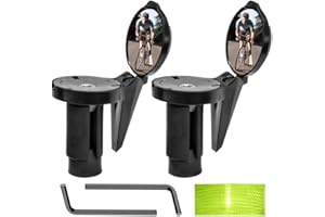 QJFHURB Specchietto Bici 2 Pezzi Retrovisore Specchietti Elettrica Specchio Monopattino Bicicletta Elettrico Manubrio Da Retrattile Lente Convessa Con Rotazione A 360 Gradi Per Sicurezza Di Guida Protezione
