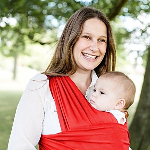 AmaWrap Stretchy Baby Wrap Sling / Carrier (Poppy Red)