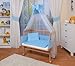 WALDIN Baby Bedside Cot Co-Sleeping height adjustable,untreated, 6 colours available,blue