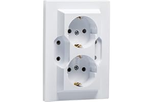 LATRANS Poczwórne gniazdo podtynkowe ze stykiem ochronnym, do wbudowania, stopień ochrony IP20 (5403 białe)