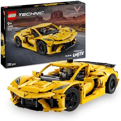 LEGO Technic Chevrolet Corvette Stingray - Modello di Auto da Corsa da Costruire, Giochi per Bambini e Bambine da 9 Anni in su Fan delle Macchine Giocattolo e dei Veicoli Sportivi con Funzioni 42205