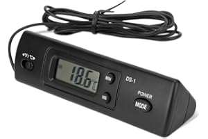 BNINETEENTEAM Auto Luftthermometer, Auto-Elektronikuhr, Doppelsonde, Innen- und Außentemperatur Thermometer, Digitaluhr, Multifunktional, Hohe Genauigkeit für Fahrzeuge Andere Messgeräte