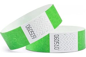 Europaband - Set di 1000 braccialetti tyvek - per identificare eventi e feste - antistrappo e impermeabile (verde)