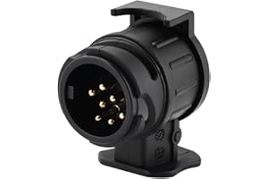 Kundorf Anhänger Adapter, 13 Polig auf 7 Polig Adapter, Anhängerkupplung von 13-Pin Auto auf 7-Pin Anhänger für PKW, KFZ und LKW - kurz, Anhängerkupplung, Adapterstück
