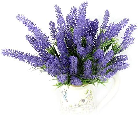 Artificial Lavender Flowers, 12pcs, OrgMemory Artificial Plant to Make Purple Flowers Arrangements Bridal Home Garden Office Wedding Decor