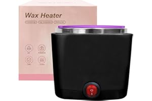 Lazy Lady Mini scaldacera professionale,scalda cera per ceretta brasiliana,con pentola in silicone, per tutti i tipi di ceretta su gambe, braccia, viso e bikini (quadrato, nero)