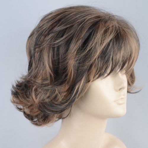 Classic Short Perfect Wavy Summer Style Blonde mix Brown Skin Top Ladies Wigs UK