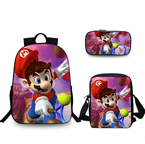 Preisvergleich Produktbild 16 inch Schulrucksack Ideal für Jungs Mädchen Büchertasche mit Umhängetasche Bleistiftbeutel für Schule, Reise, draußen,A