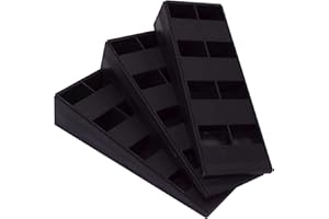 SKIR'CO (4 pezzi) Cunei a Coste in Plastica Nera 120 x 44 x 25 mm per Livellamento e Spaziatura, Cunei in Plastica