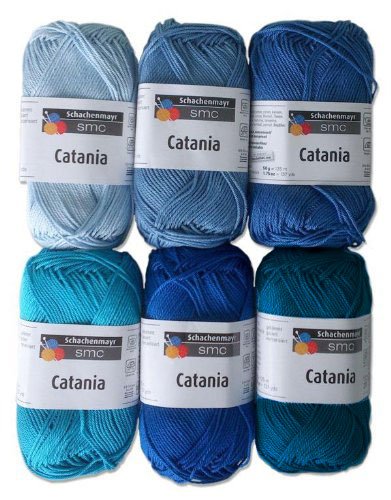 Schachenmayr Catania Wolle Set 4, 6x50g, Blau Mix