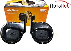 Auto Hub WindTone Roots Bike Horn for Universal for Bike - Set of Two (Black)