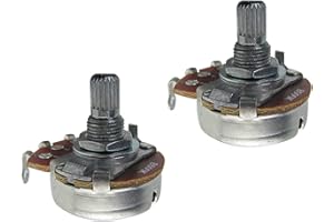 FLEOR IKN 2pcs Full Size B500K Linear Taper Potentiometer Guitar Tone Volume Control Pots with Bayonet L15mm Short Knurled Split Shaft