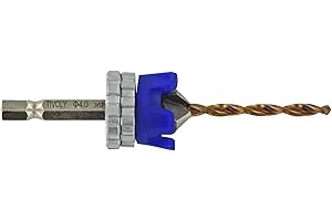 TIVOLY - Kit Foret + Fraise à Bois/Métal - Foret Ø4 mm à Queue Hexagonale - Fraise à Noyer HSS 90° + Butée de Profondeur Réglable