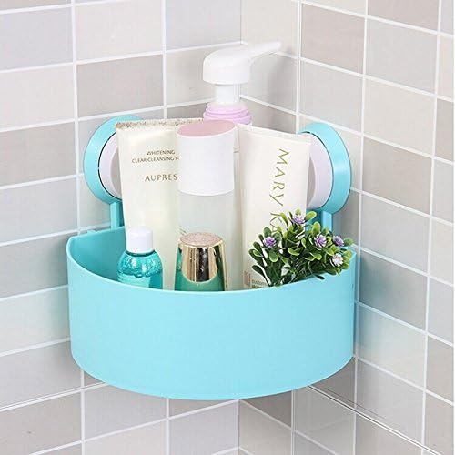 DCAE Plastic Bathroom Kitchen Storage Organize Shelf Rack Triangle Shower Corner Caddy Basket with Wall Mounted Suction Cup