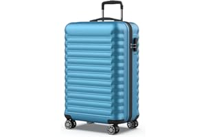 NUMADA - Maleta de Viaje Mediana 18Kg Upfly 24' ABS (63x39,5x26,8cm) con Cierre de Combinación y 4 Ruedas Dobles 360 | Resistente | Ligera | Interior Compartimentado | Azul Eléctrico