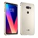 Produktbild LG V30 Hülle,LG V30 Metall Cover,WIWJ Handyhülle Metall Case Cover 2 in 1 Aluminium Bumper Case Kohlefaser mit Anti-Kollision Kunststoff Schutzhülle für LG V30/LG V30 Plus/LG V30S-Tyrant Gold
