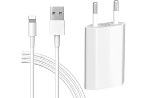 BOLUX-JS iPhone Ladekabel mit Netzteil, 5W USB Ladegerät für iPhone XS/XS Max/XR/X 11 8 7 6 6S Plus SE 5S/5/SE/5C, IPad Mini/Air/Pro, IPod, 5V 1A Stecker Ladeset, 2M Datenkabel