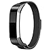 Produktbild Altsommer Armband 12mm für Fitbit Alta HR Edelstahl-Drahtgeflechte mit Magnetverschluss Armband, Edelstahl Mesh Magnetverschluss mit Edelstahl Armband für Damen Herren Silver (Schwarz)