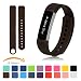 Produktbild Braun Fitbit Alta Armband + [Free HD Schutzfolien], iFeeker Kleine Größe Bunte Weiche Silikon Ersatz Sport Uhrenarmbänder Armband Strap für Fitbit Alta mit Kostenlosen Sicheren Verschluss Ringe (Keine Tracker)