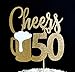 Produktbild Cheers zu 50 Glitzer Tortenaufsatz mit Bier Becher Accent Sie Jahr 30. 40. 50. 60. 70. 80. Geburtstag oder Jahrestag Milestone
