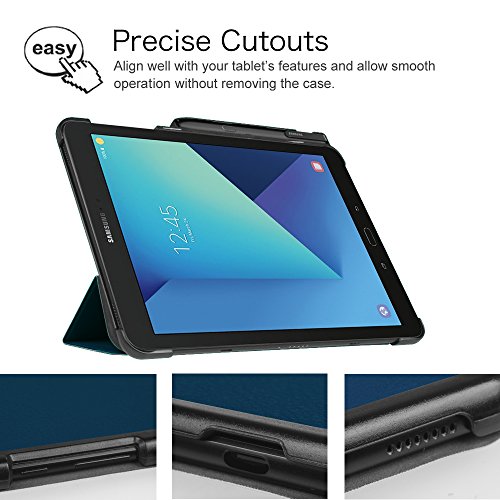 Fintie Samsung Galaxy Tab S3 9.7 Hülle – Ultra Schlank Superleicht Ständer Schutzhülle Cover Case Tasche mit Auto Schlaf / Wach Funktion und eingebautem S Pen Halter für Samsung Galaxy Tab S3 T820 / T825 (9,68 Zoll) Tablet-PC, Marineblau - 4