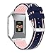 Produktbild Armband, yustar New Ersatz double-color Silikon atmungsaktiv Smart Watch Band Wrist Strap Armband für Fitbit Ionic Herzfrequenz Fitness Tracker M Dark Blue & Pink