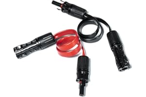 Gohytal 2 Pack Solar Panel Extension Cable Compatible Solar Cable Wing Socket Flexible Flat with Plug and Coupler for Solar Panels Photovoltaic Cable Solar Power Plant 40 x 1.5 x 0.2cm