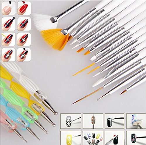 Goliton® 20PCS Nail Art Design Nail Painting Dotting Detailing Pen
