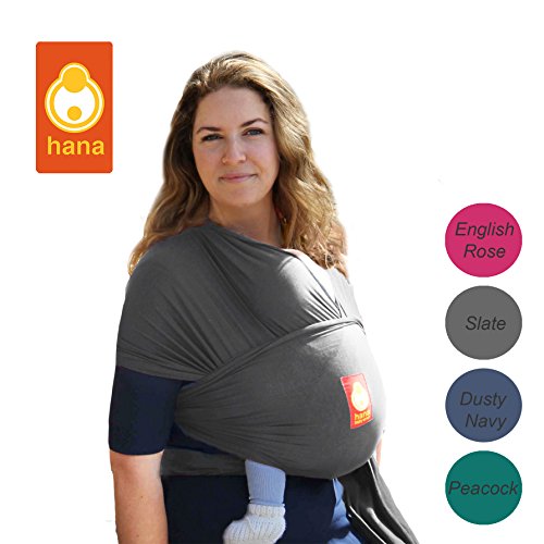 Hana BAMBOO Baby Basics Wrap | Light, lush and breathable baby slings | BAMBOO-Cotton-Elastane | FREE SHIPPING, MONEY BACK GUARANTEE. NEW RELEASE!! (Slate)