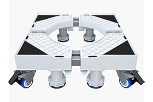 CarolynDesign Stojak na cokół pralki, wielofunkcyjny ruchoma regulowana podstawa z 4 x 2 zamkami obrotowymi kółkami i 8 mocnymi stopami
