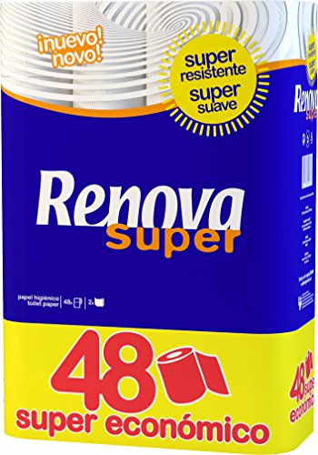 Renova papier toilette blanc - 48 rouleaux
