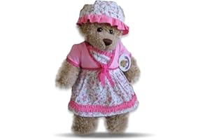 Teddy Bear Clothes Pink Dress Outfit with Hat and Cardigan fits Most 38-40cm Build a Bear By Build Your Bears Wardrobe