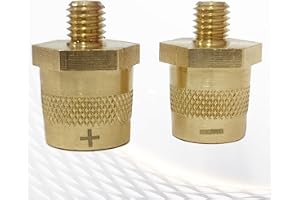 Auratrove M8 batteriterminal, massiv mässing, stolsadapter för bil, lastbil, båt, husbil, litiumbatteri, guldfärgad, par med