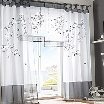 Douceur d'Intérieur 1622788 - Tenda con occhielli, in voile di poliestere stampato, motivo spirali irregolari, 240 x 140 cm, 1 pezzo, colore: Bianco/ | Leroy Merlin
