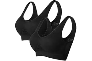 AEGJEGVD 5PC Women Sports Bra for Large Breasts Ultra-Thin Full Cup Yoga Bra Solid New Seamless Sports Style Crop Tops Vest Comfort Stretch Bras Shapewear Plus Size Bra S-6XL UK Clearance