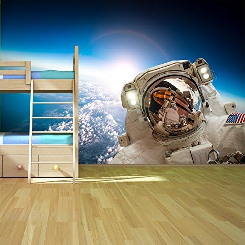 Astronaut Wall Mural Planet Earth Space Photo Wallpaper Kids Bedroom Home Decor available in 8 Sizes Gigantic Digital